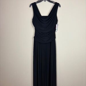 NWT R & M Richards Black Sleeveless Elegant Jumpsuit with Side and Back Ruching